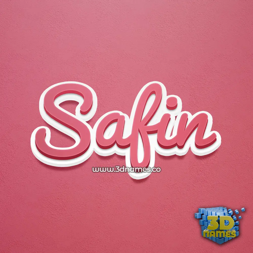 safin in Red Scribble style - 3D name wallpaper