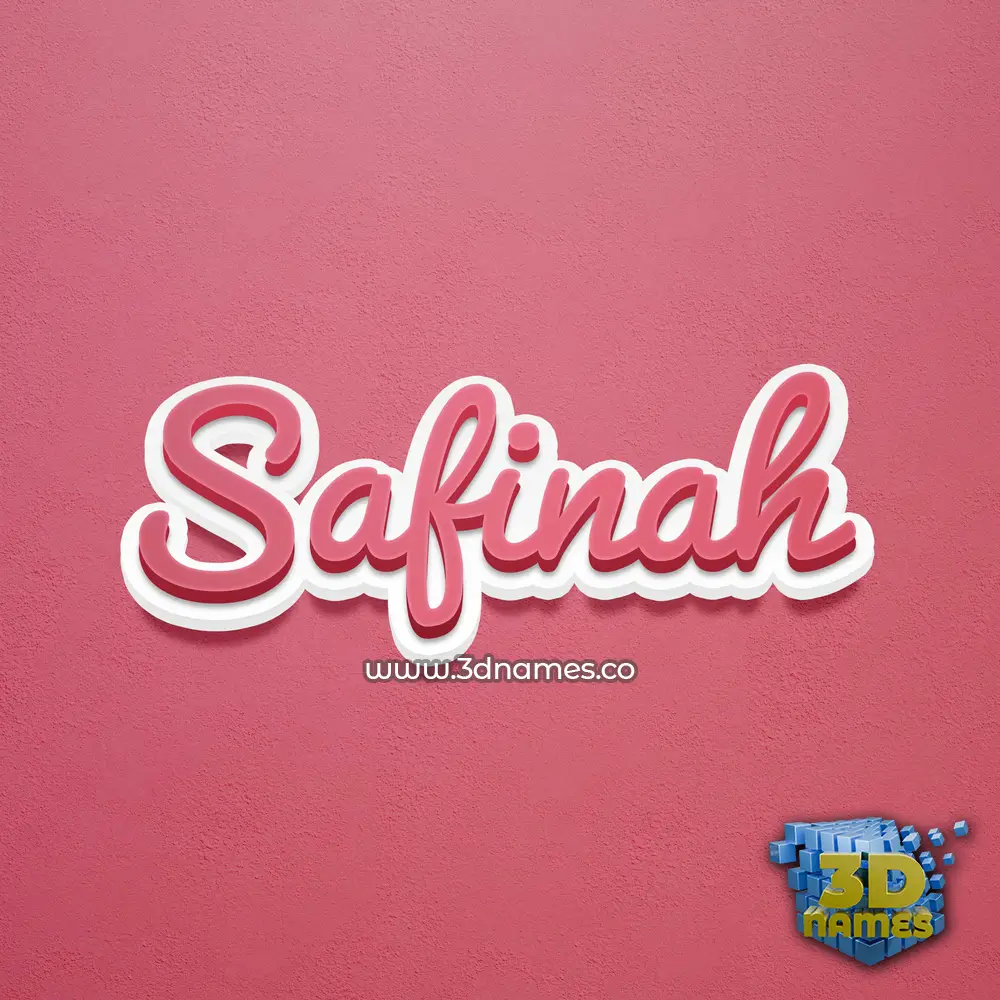 safinah in Red Scribble style - 3D name wallpaper