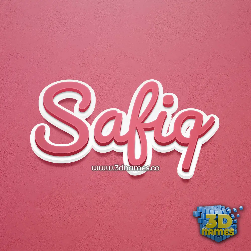 safiq in Red Scribble style - 3D name wallpaper