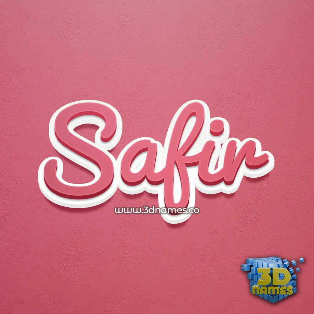safir in Red Scribble style - 3D name wallpaper