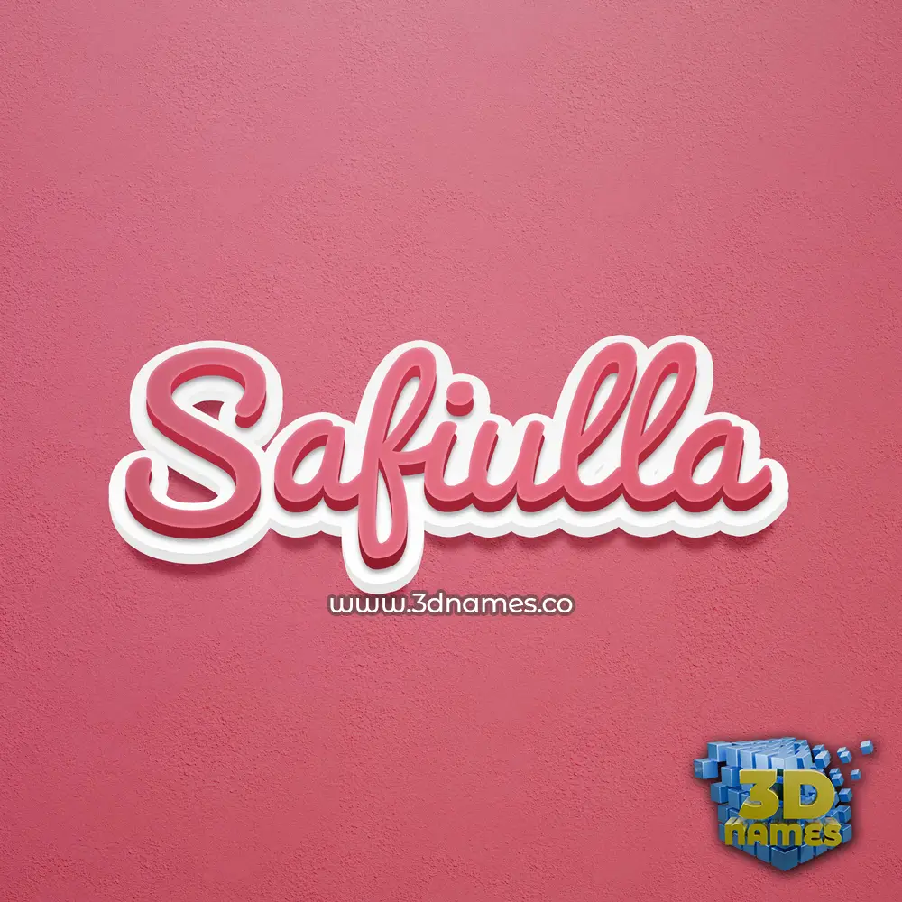 safiulla in Red Scribble style - 3D name wallpaper
