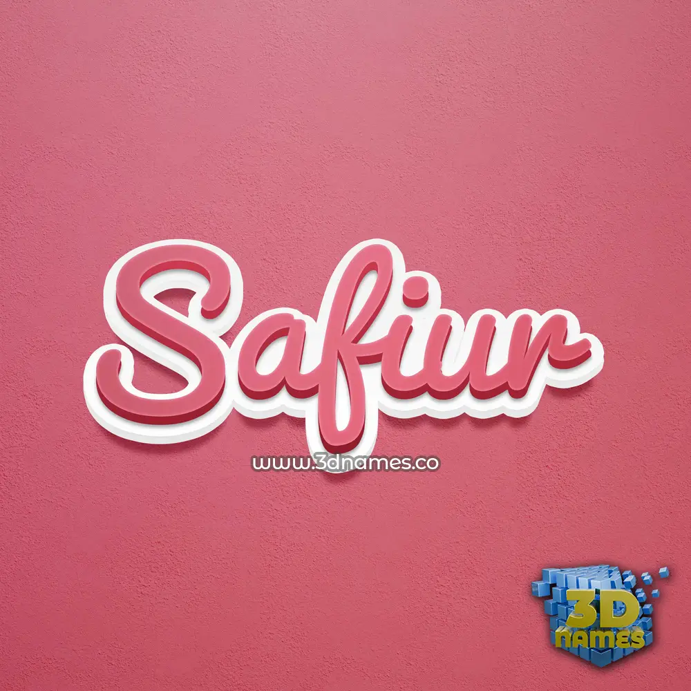 safiur in Red Scribble style - 3D name wallpaper