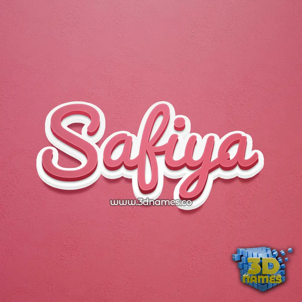 safiya in Red Scribble style - 3D name wallpaper