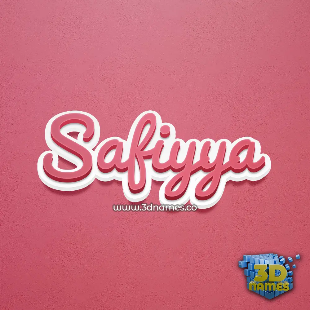 safiyya in Red Scribble style - 3D name wallpaper