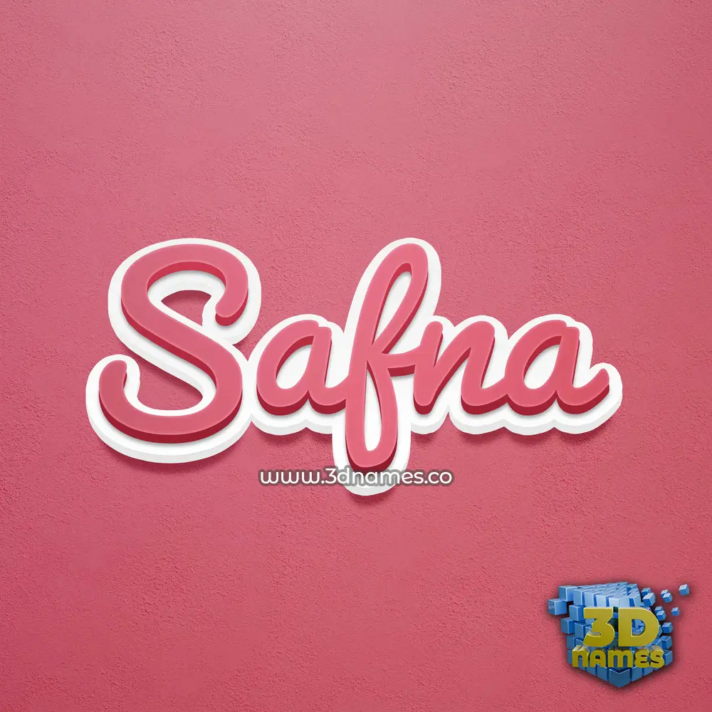 safna in Red Scribble style - 3D name wallpaper