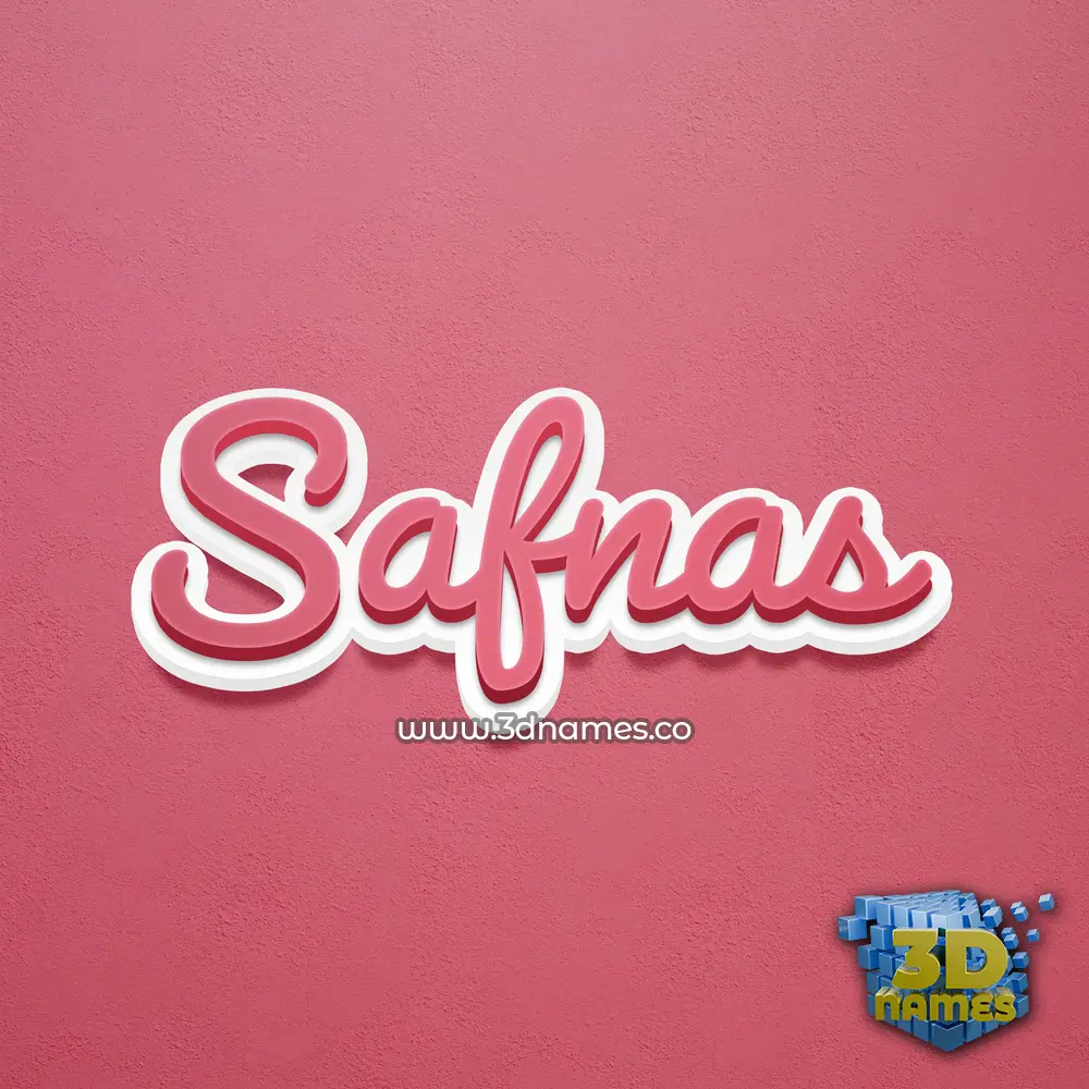 safnas in Red Scribble style - 3D name wallpaper