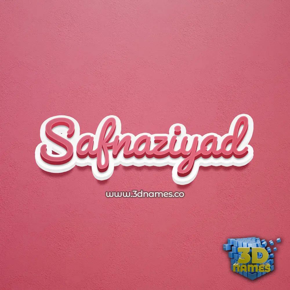 safnaziyad in Red Scribble style - 3D name wallpaper