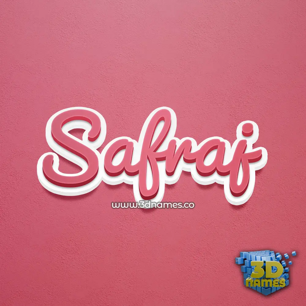 safraj in Red Scribble style - 3D name wallpaper