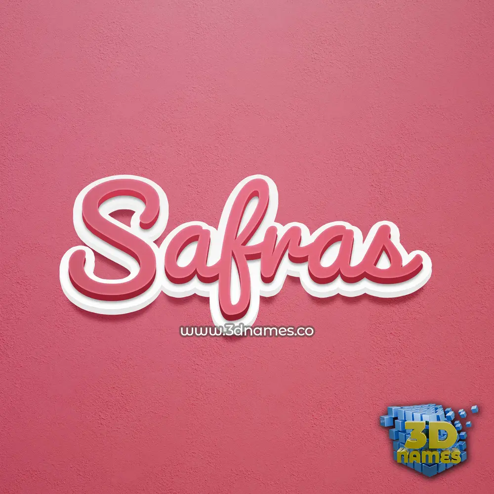 safras in Red Scribble style - 3D name wallpaper
