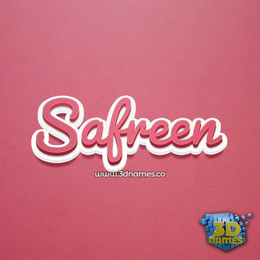 safreen in Red Scribble style - 3D name wallpaper
