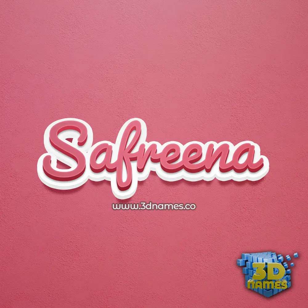 safreena in Red Scribble style - 3D name wallpaper