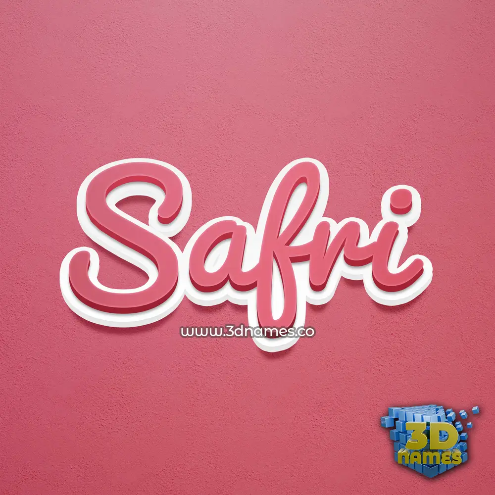safri in Red Scribble style - 3D name wallpaper