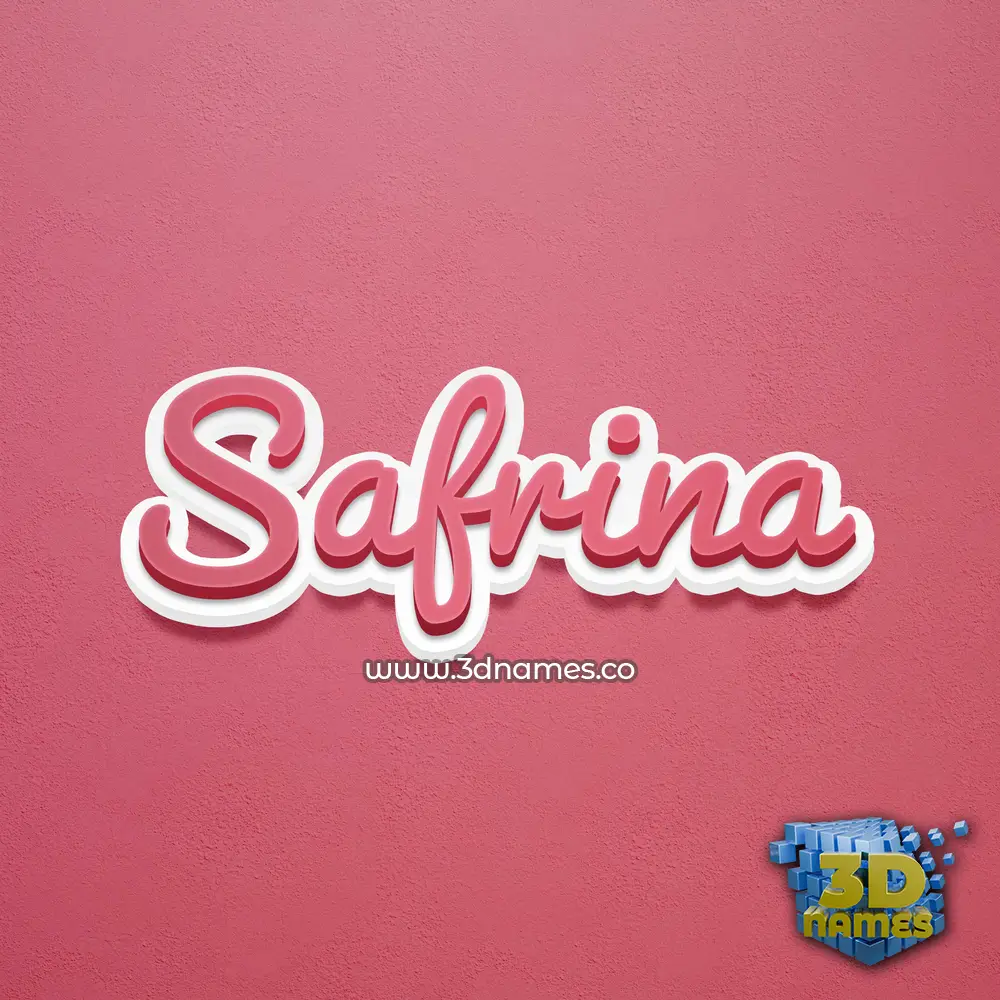 safrina in Red Scribble style - 3D name wallpaper