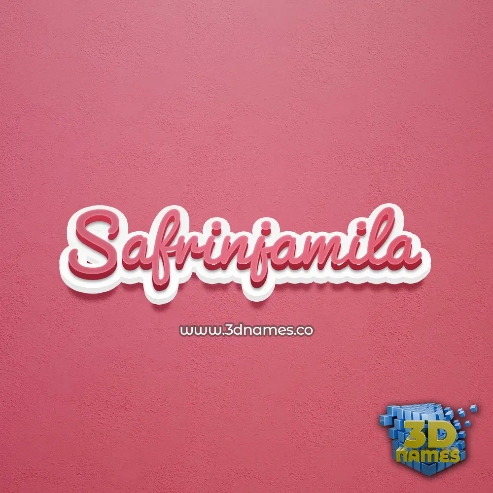 safrinjamila in Red Scribble style - 3D name wallpaper