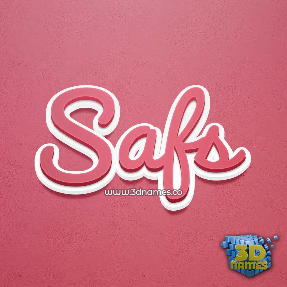 safs in Red Scribble style - 3D name wallpaper