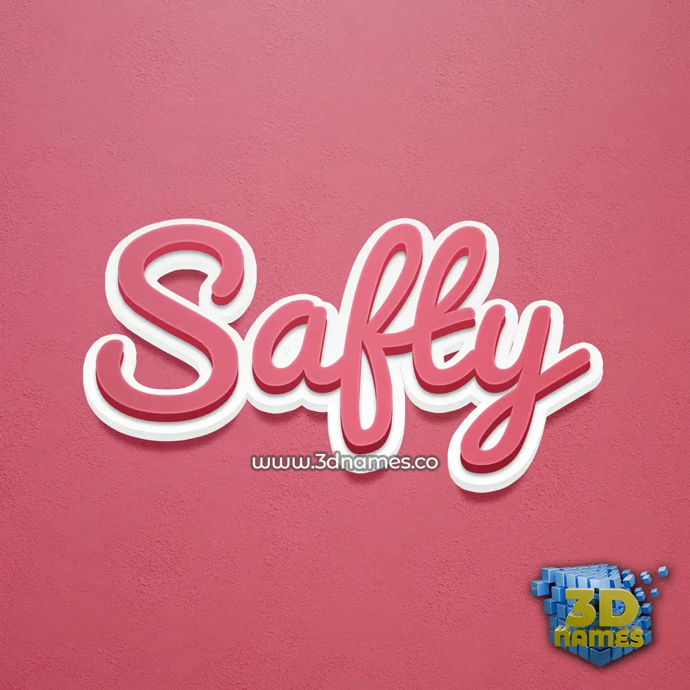 safty in Red Scribble style - 3D name wallpaper