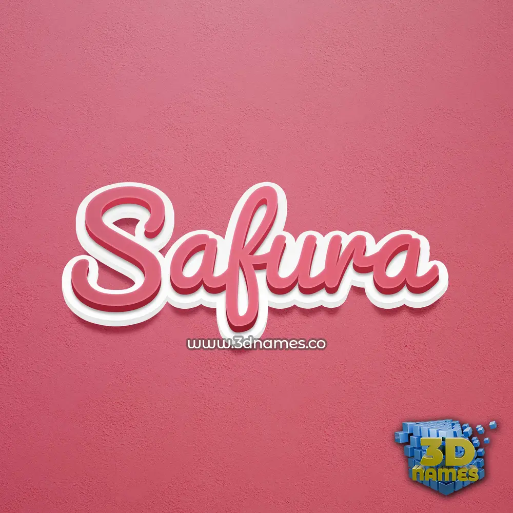 safura in Red Scribble style - 3D name wallpaper