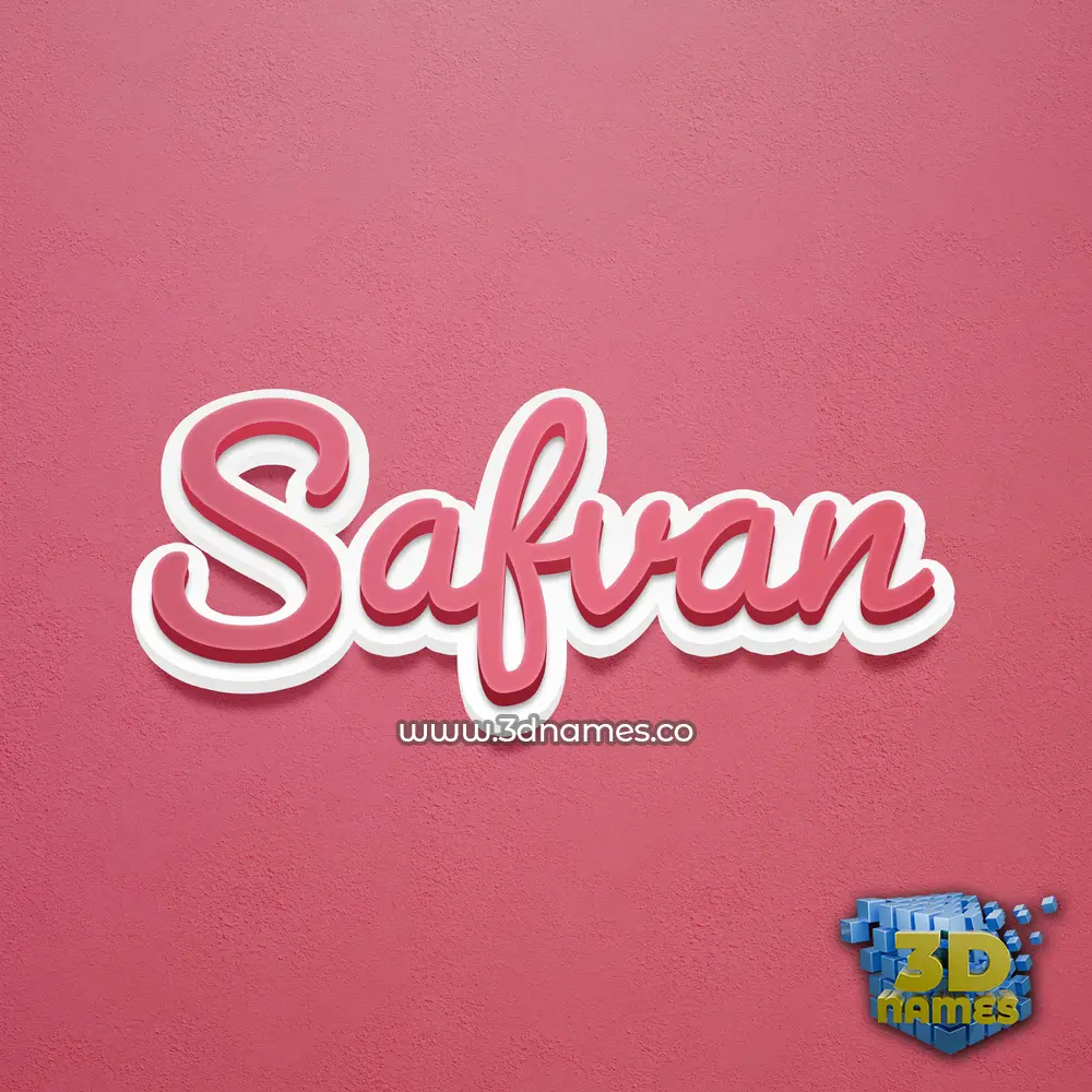 safvan in Red Scribble style - 3D name wallpaper