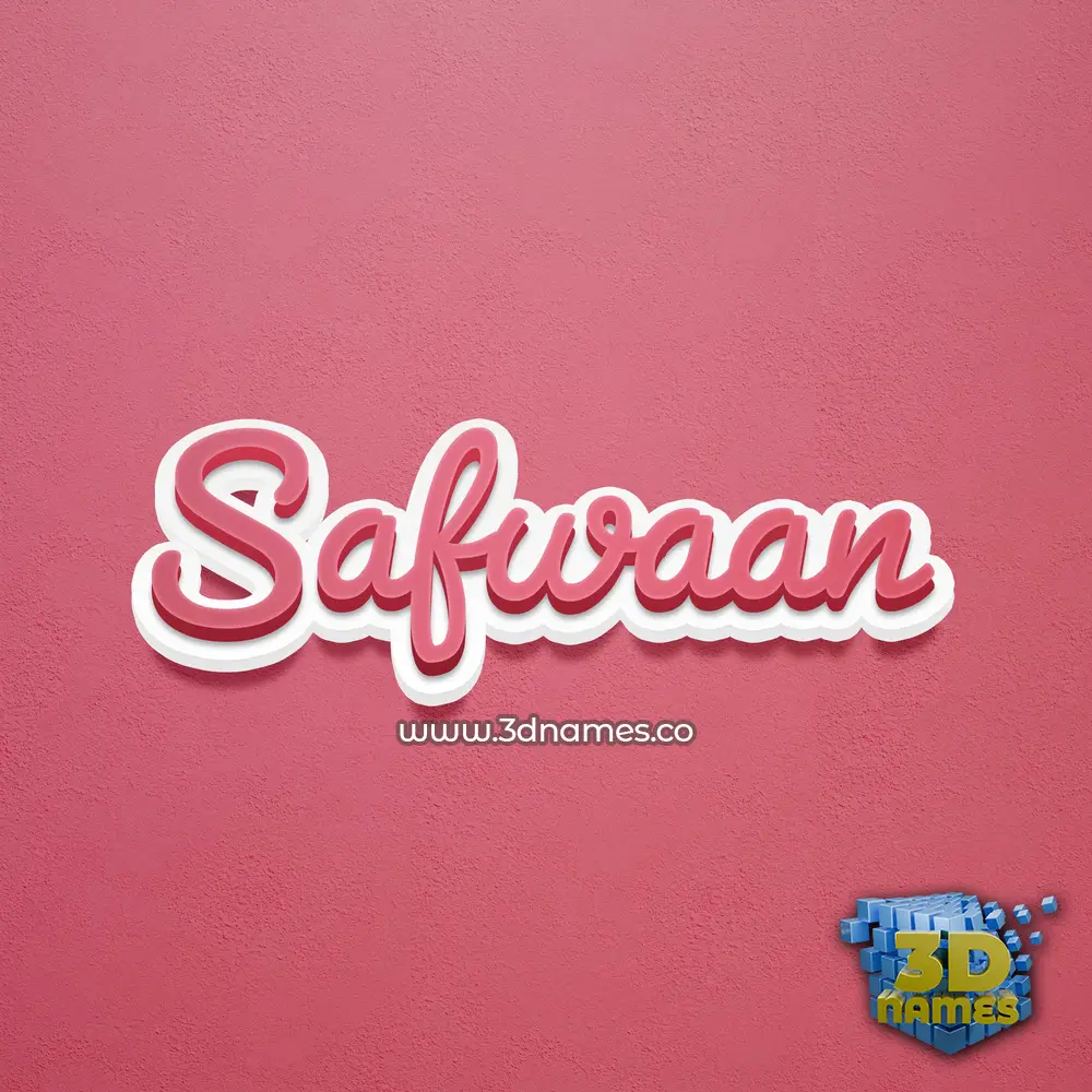 safwaan in Red Scribble style - 3D name wallpaper