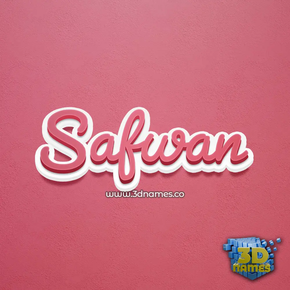 safwan in Red Scribble style - 3D name wallpaper