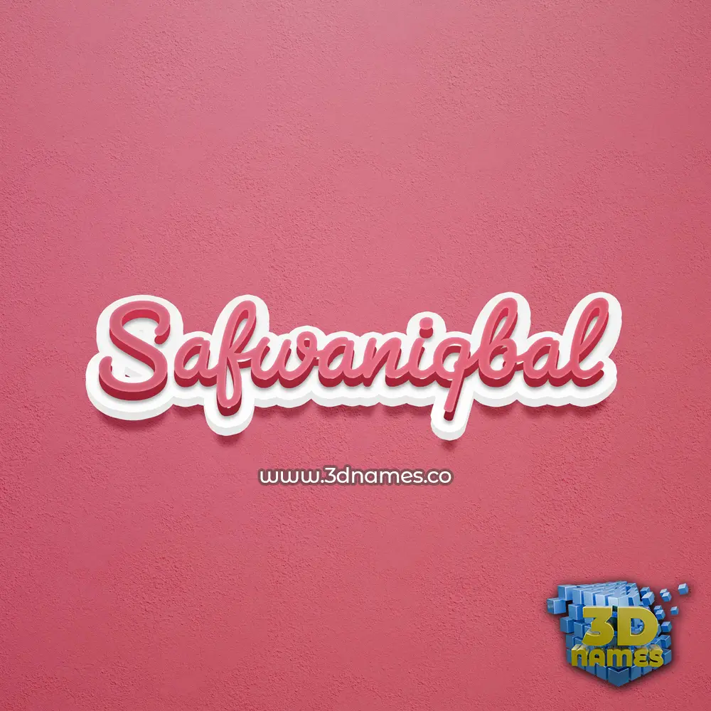 safwaniqbal in Red Scribble style - 3D name wallpaper