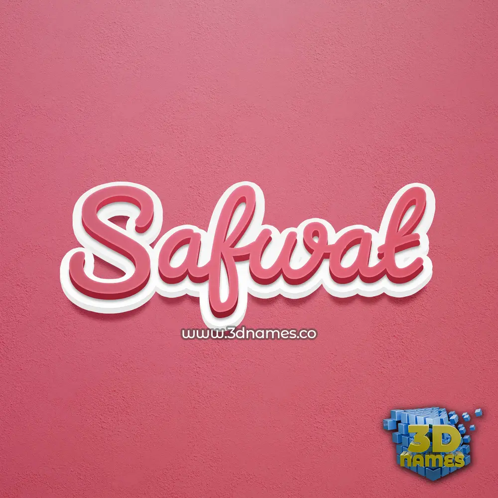 safwat in Red Scribble style - 3D name wallpaper