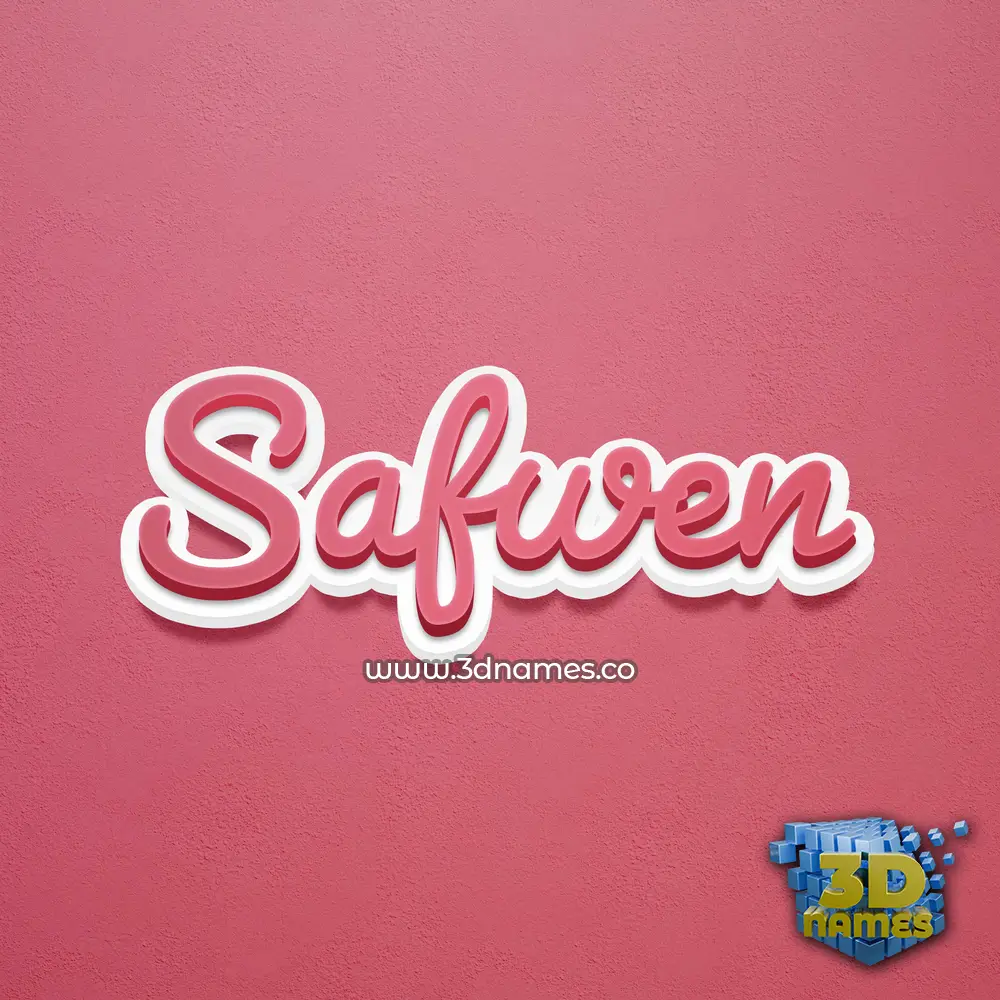 safwen in Red Scribble style - 3D name wallpaper