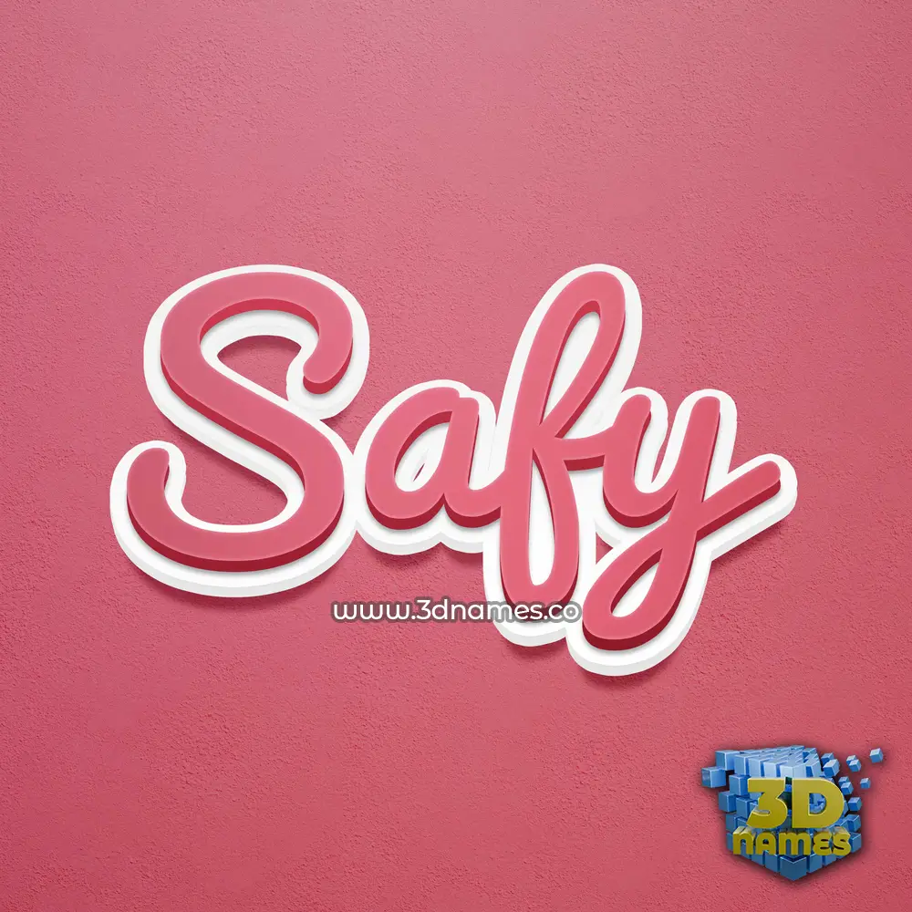 safy in Red Scribble style - 3D name wallpaper