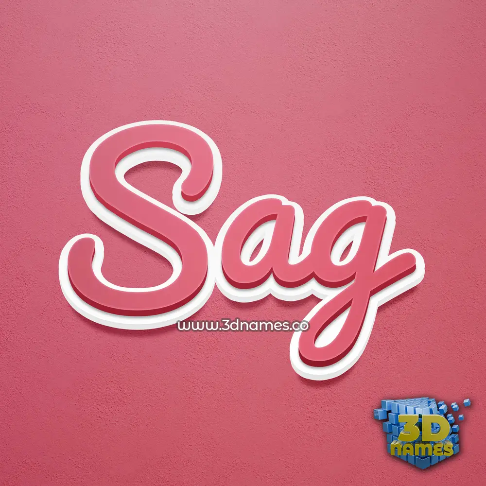 sag in Red Scribble style - 3D name wallpaper