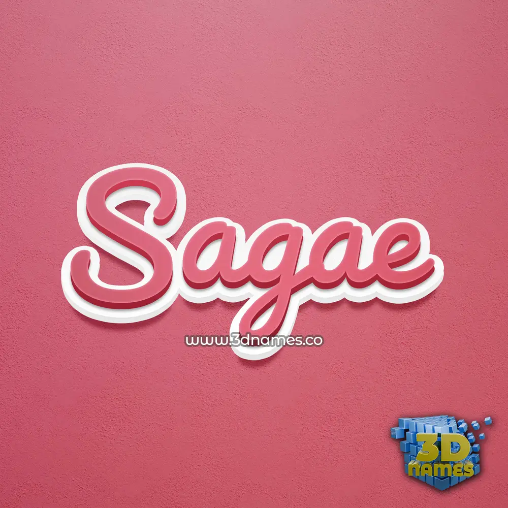 sagae in Red Scribble style - 3D name wallpaper