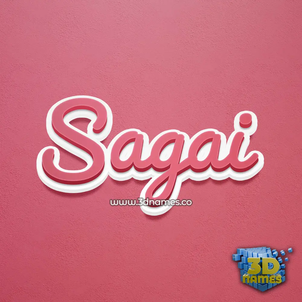 sagai in Red Scribble style - 3D name wallpaper