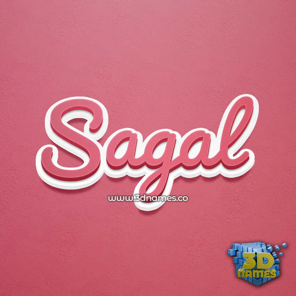 sagal in Red Scribble style - 3D name wallpaper