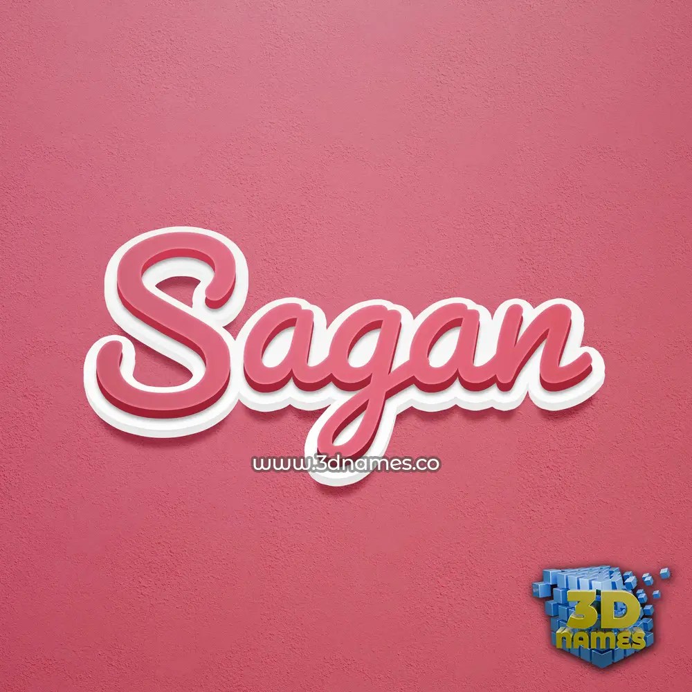 sagan in Red Scribble style - 3D name wallpaper