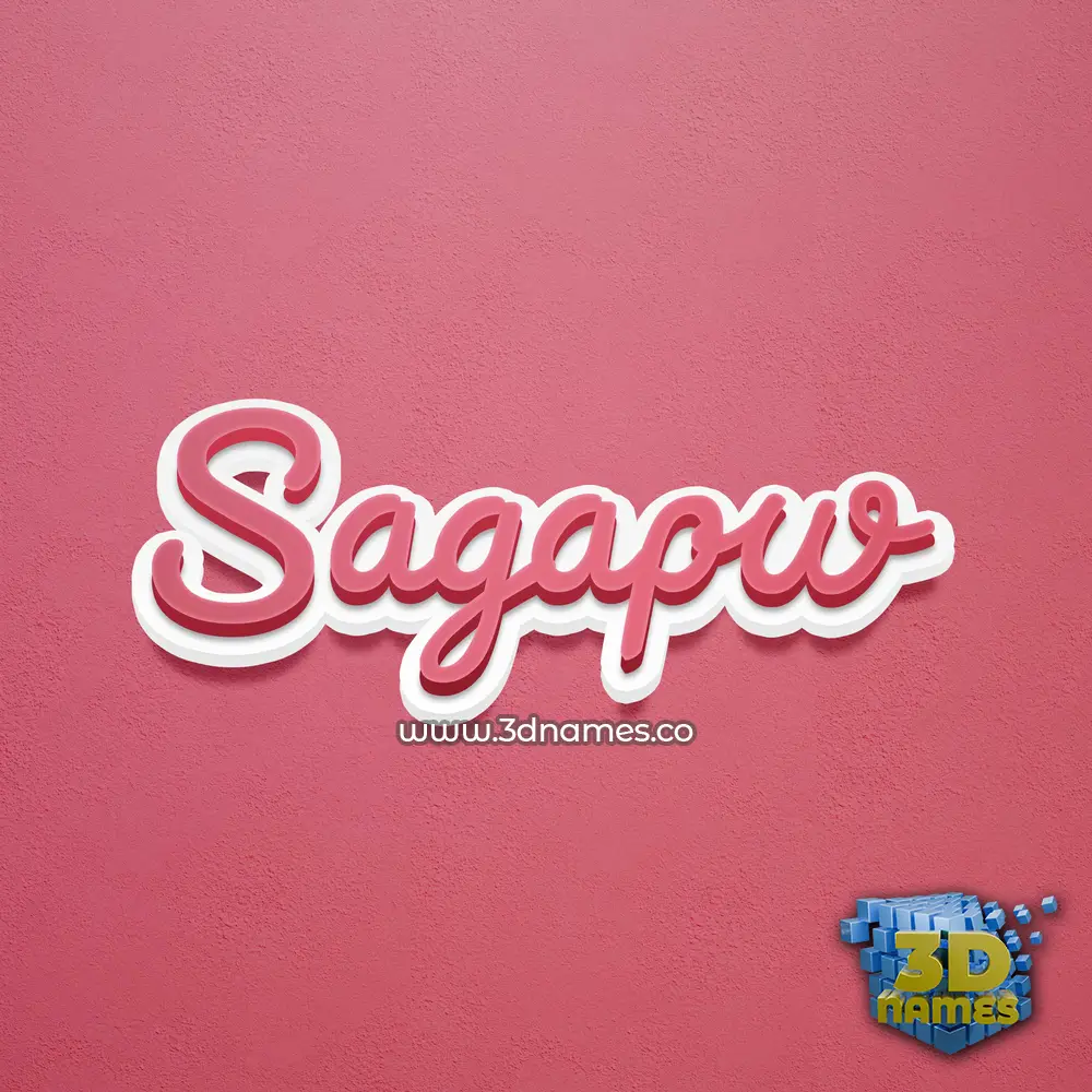 sagapw in Red Scribble style - 3D name wallpaper