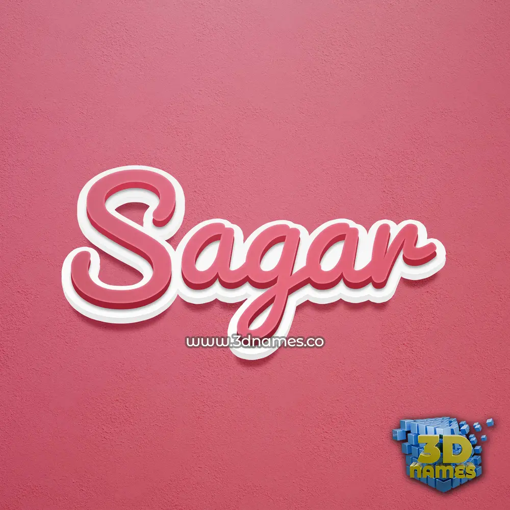 sagar in Red Scribble style - 3D name wallpaper