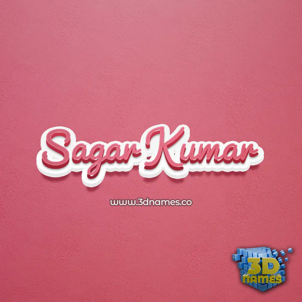 sagar kumar in Red Scribble style - 3D name wallpaper