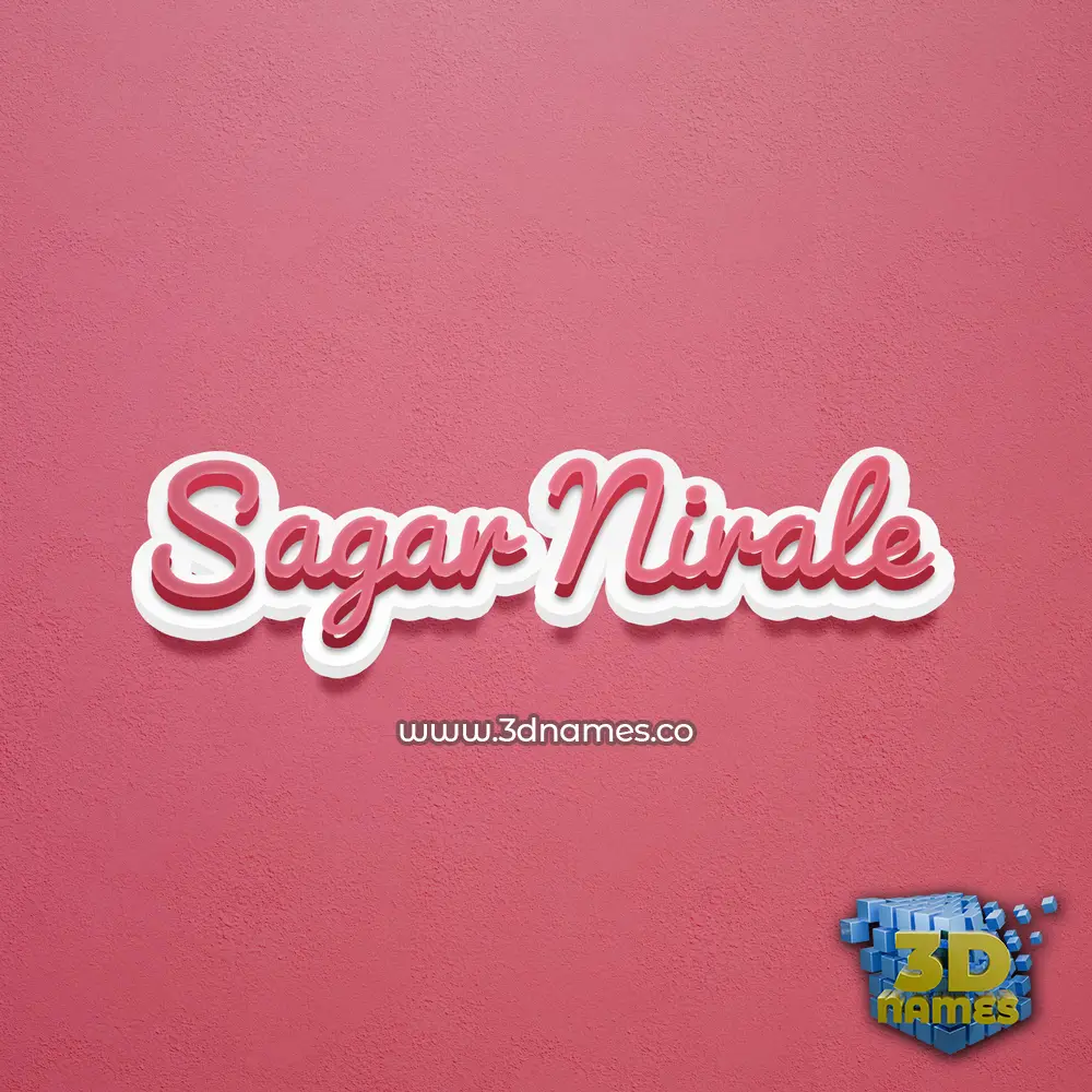 sagar nirale in Red Scribble style - 3D name wallpaper