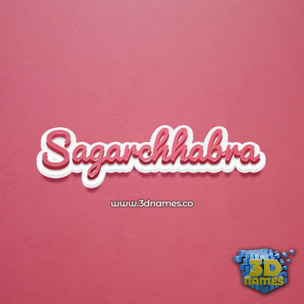sagarchhabra in Red Scribble style - 3D name wallpaper
