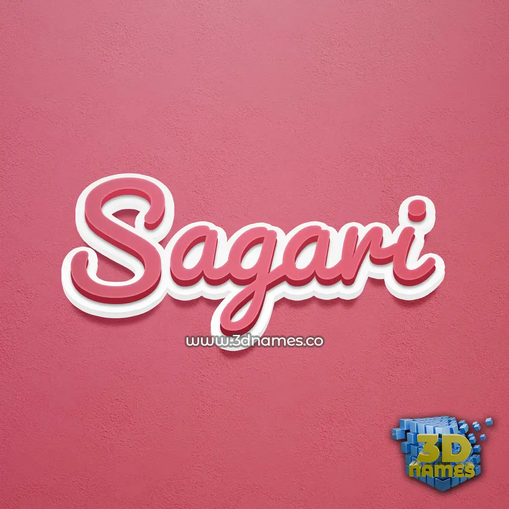 sagari in Red Scribble style - 3D name wallpaper