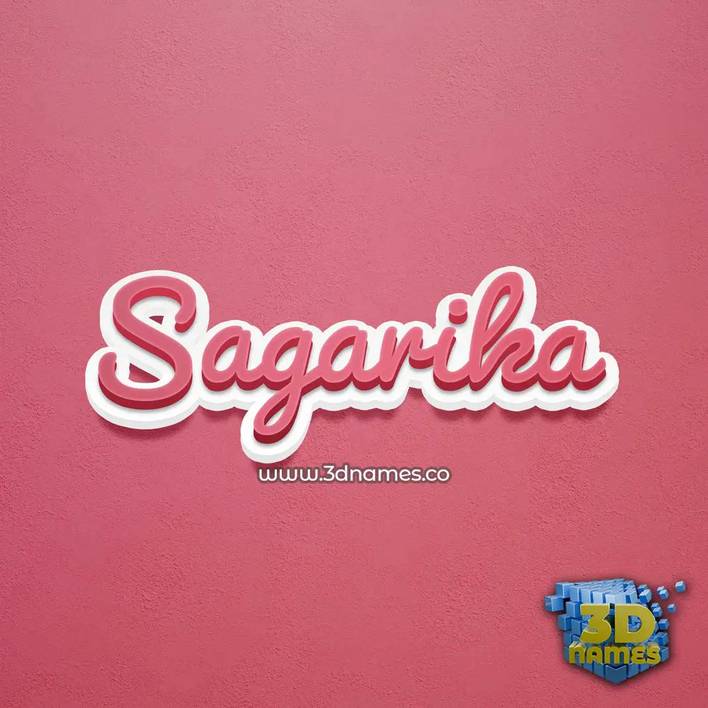 sagarika in Red Scribble style - 3D name wallpaper