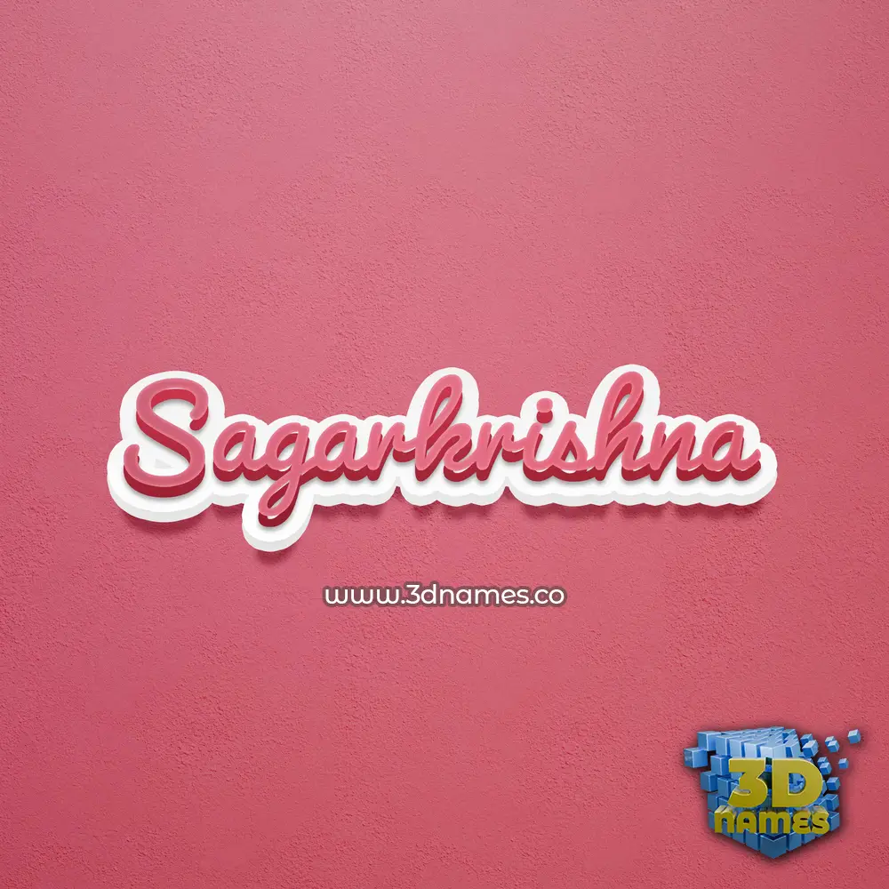 sagarkrishna in Red Scribble style - 3D name wallpaper