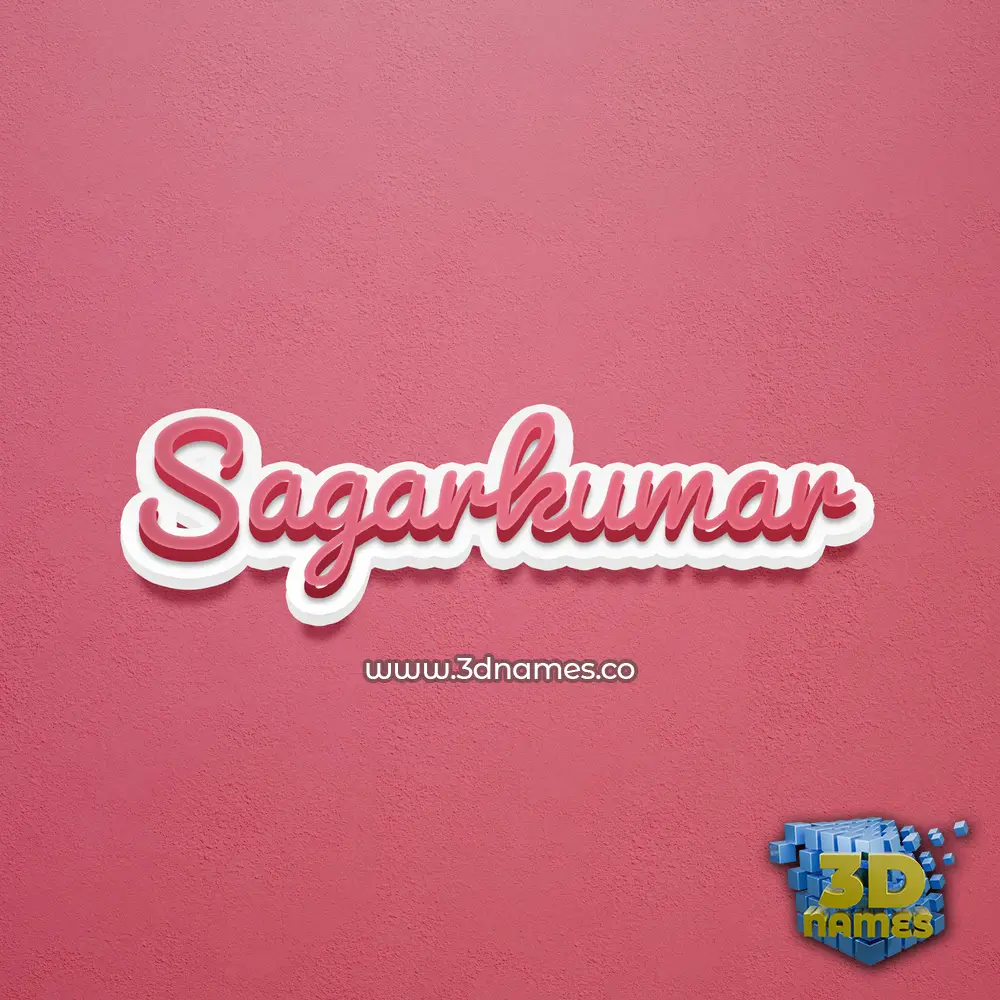 sagarkumar in Red Scribble style - 3D name wallpaper