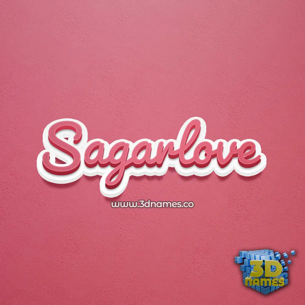sagarlove in Red Scribble style - 3D name wallpaper