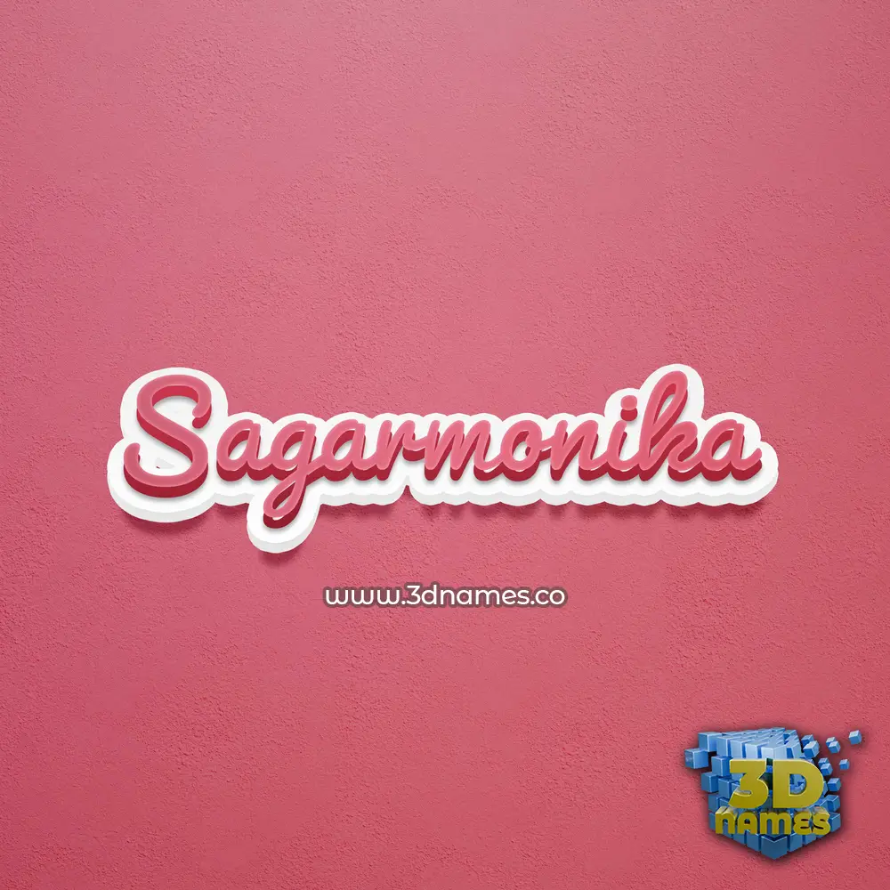 sagarmonika in Red Scribble style - 3D name wallpaper