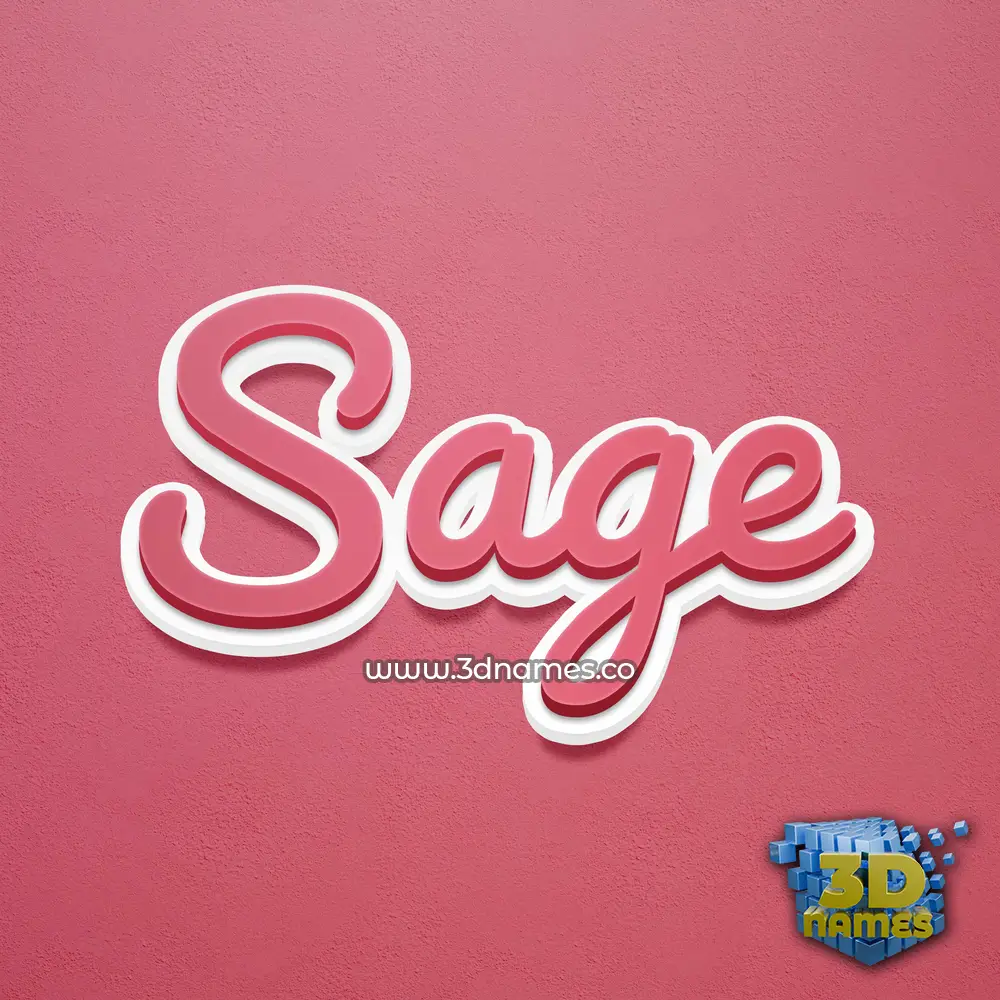 sage in Red Scribble style - 3D name wallpaper