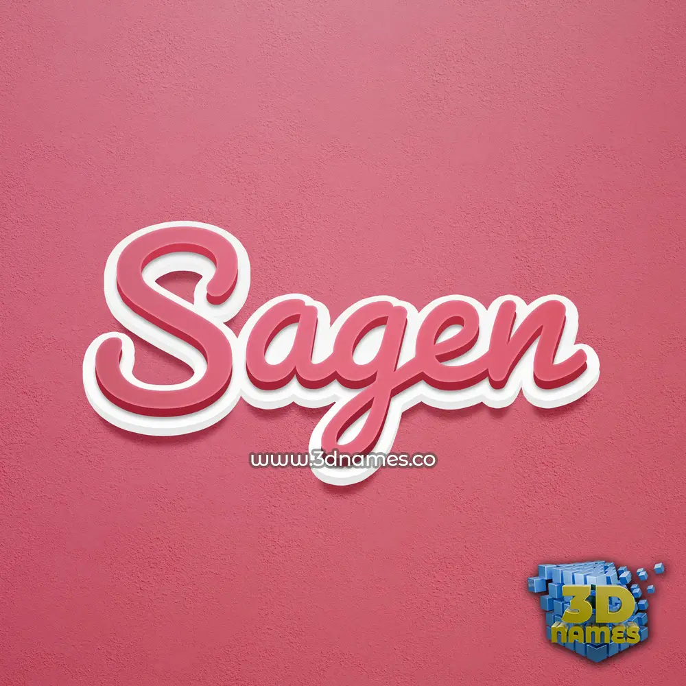 sagen in Red Scribble style - 3D name wallpaper