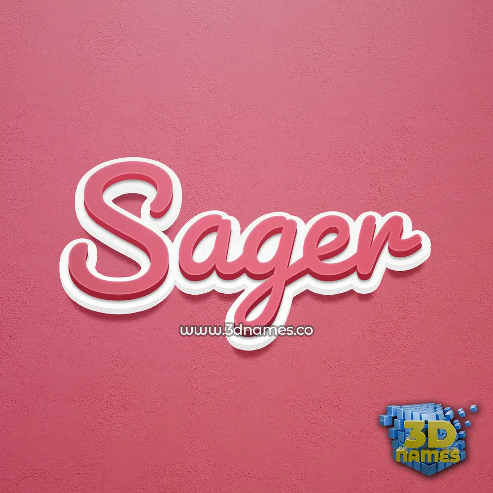 sager in Red Scribble style - 3D name wallpaper