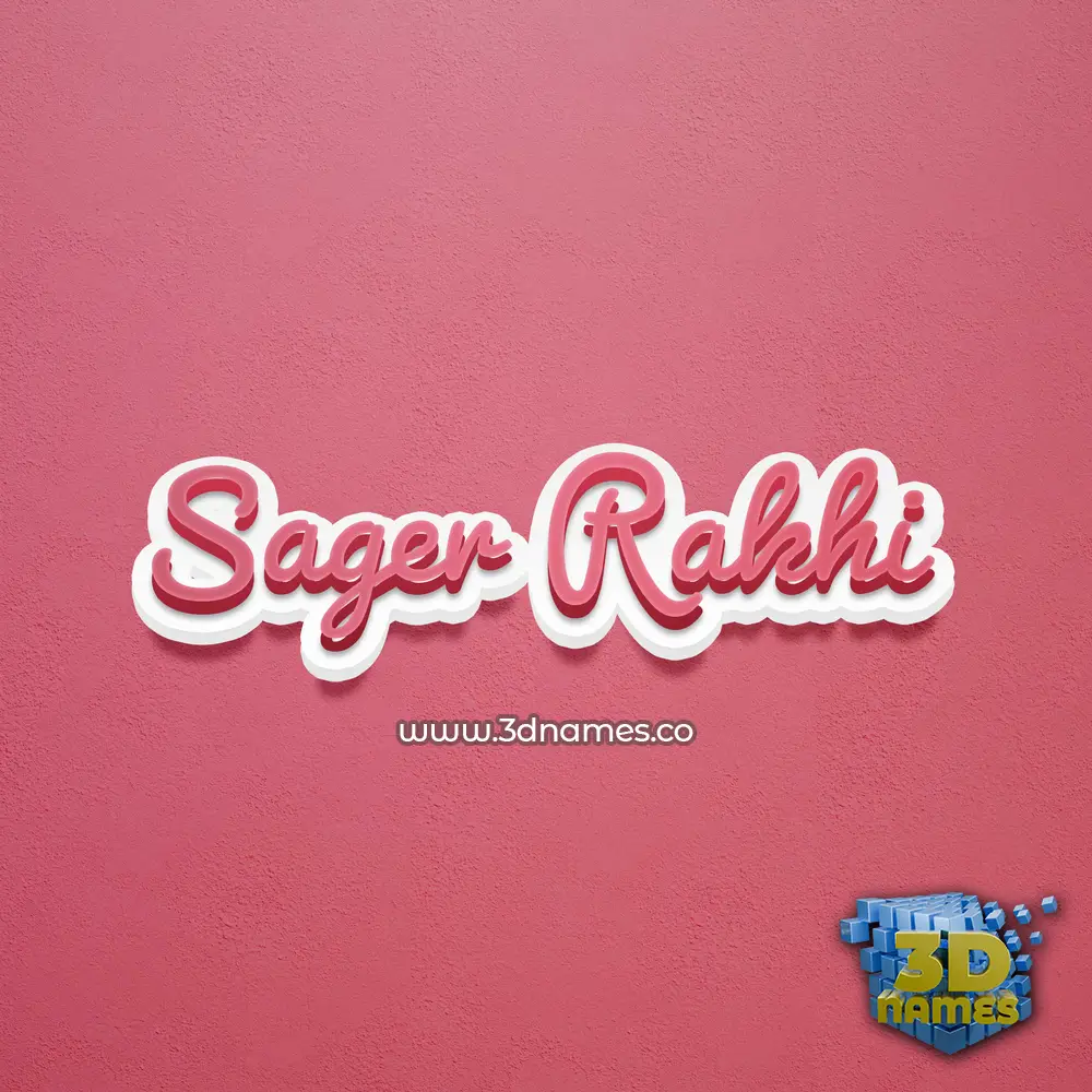 sager rakhi in Red Scribble style - 3D name wallpaper