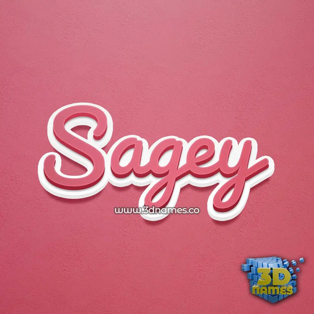 sagey in Red Scribble style - 3D name wallpaper
