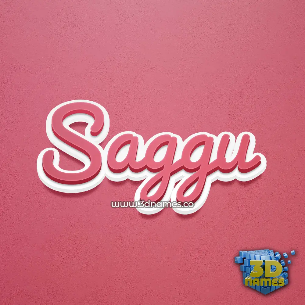saggu in Red Scribble style - 3D name wallpaper